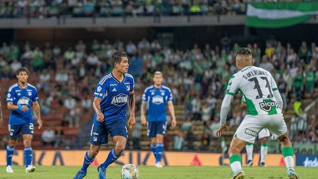 Millonarios vs. Nacional por la primera fecha de los cuadrangulares finales de la Liga colombiana ll. 12 de noviembre de 2023. Foto: Twitter oficial Millonarios FC.