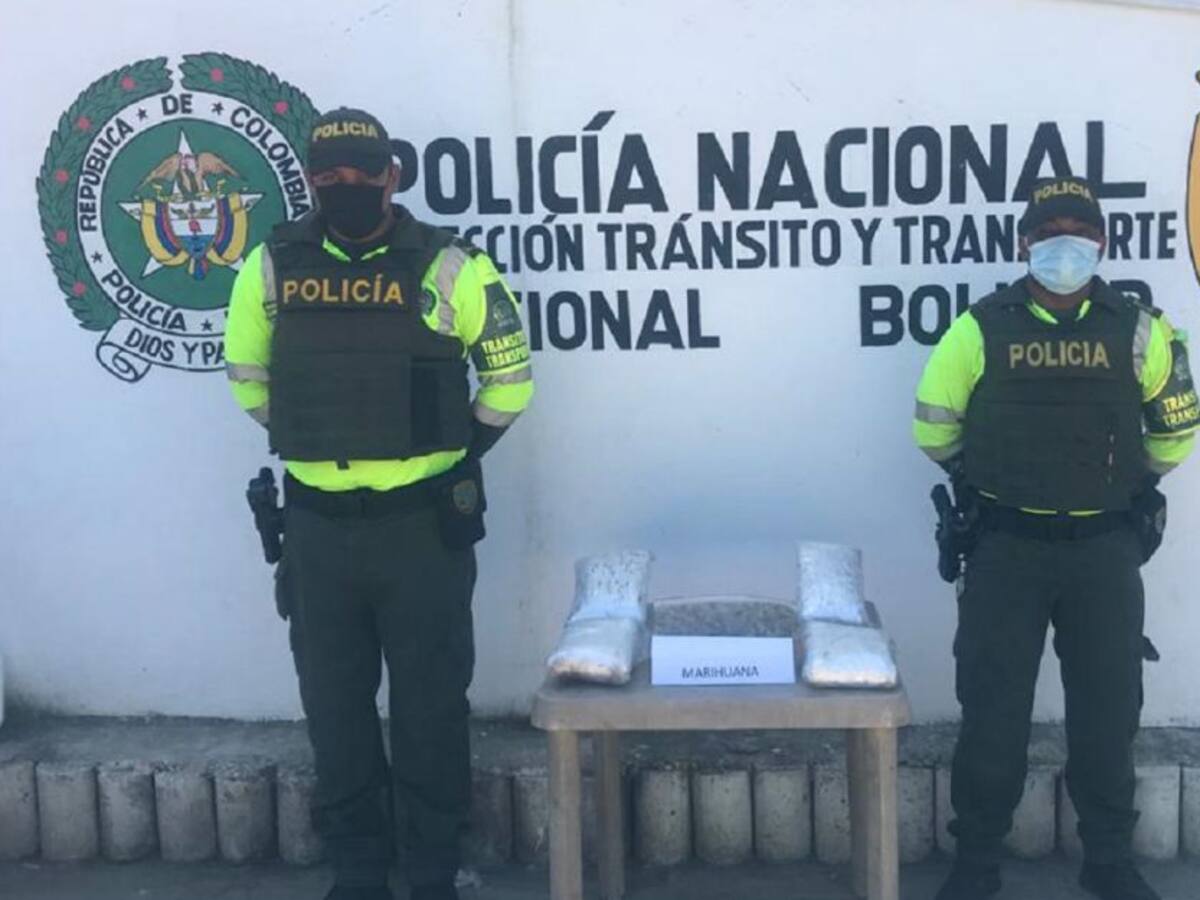 Policía de Bolívar incauta tres kilos de marihuana en un tractocamión
