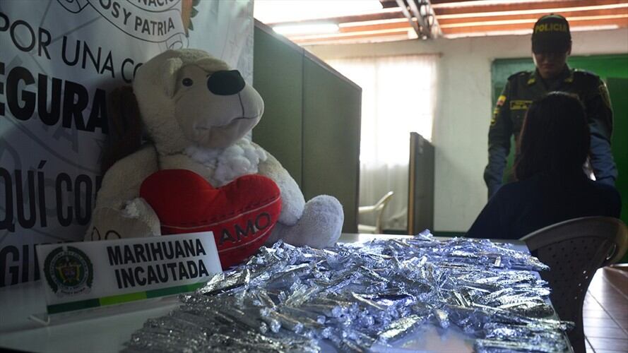 El “narcopeluche”, como lo denominaron, fue posteriormente examinado y hallado el alucinógeno. Foto: Policía Metropolitana