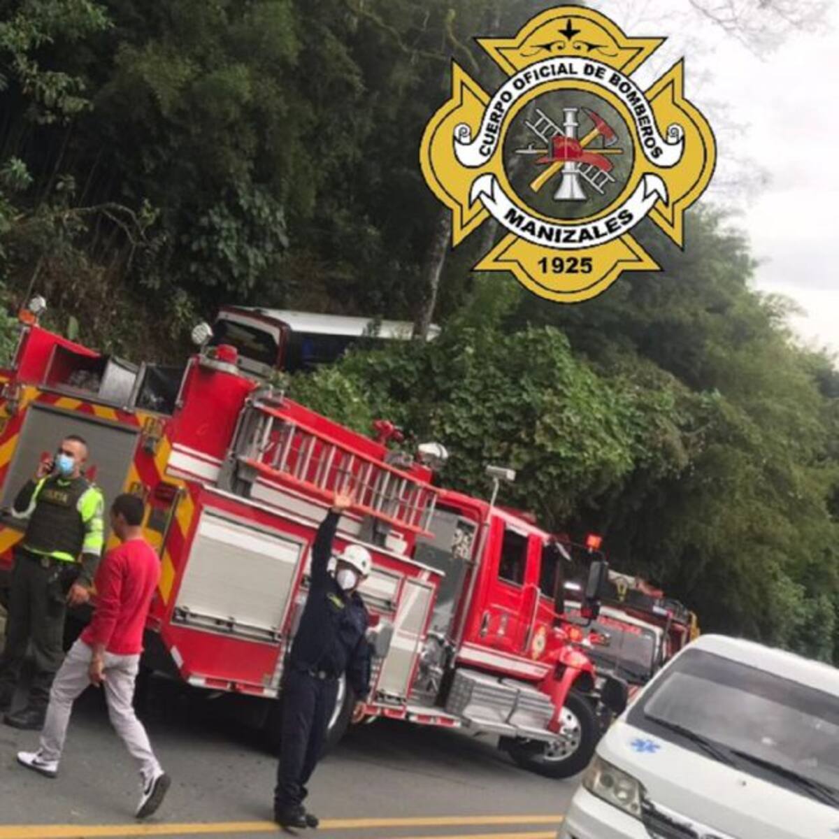 Un bus se queda sin frenos en la antigua vía entre Manizales - Chinchiná