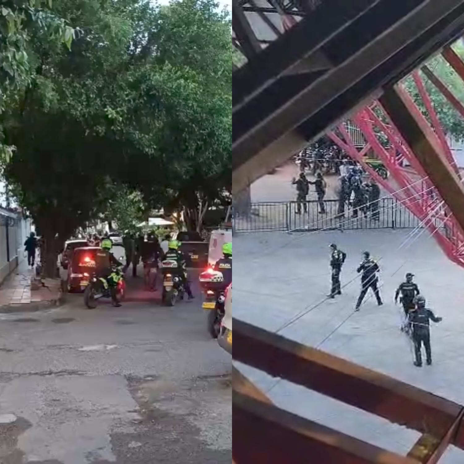 Enfrentamientos a las afueras del estadio General Santander / Foto: Cortesía