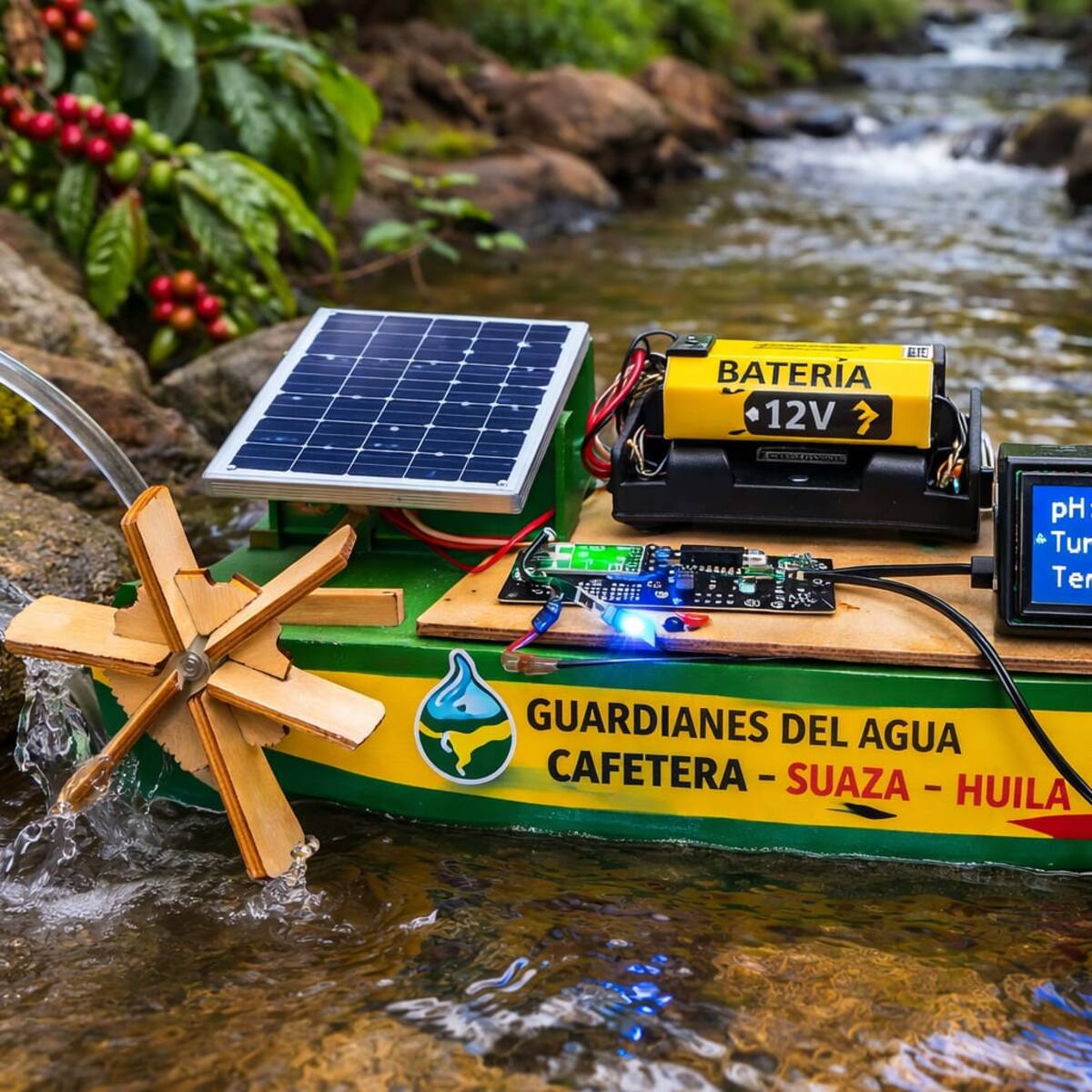 Estudiantes de Suaza crean prototipo para monitorear la calidad del agua en zonas cafeteras
