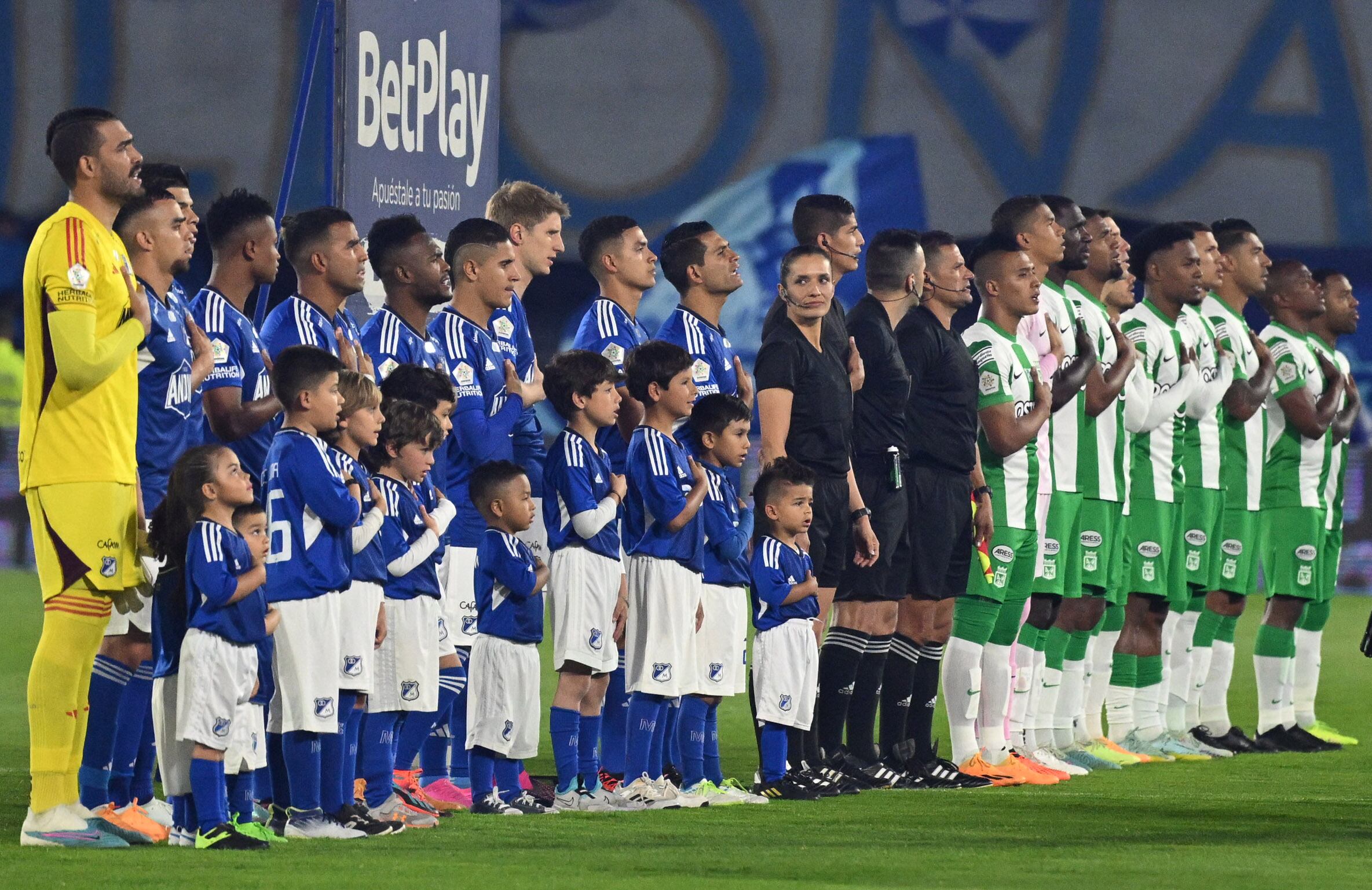 Millonarios vs. Nacional. (Photo by Raul ARBOLEDA / AFP)