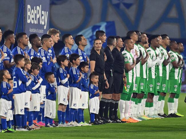Millonarios vs. Nacional. (Photo by Raul ARBOLEDA / AFP)
