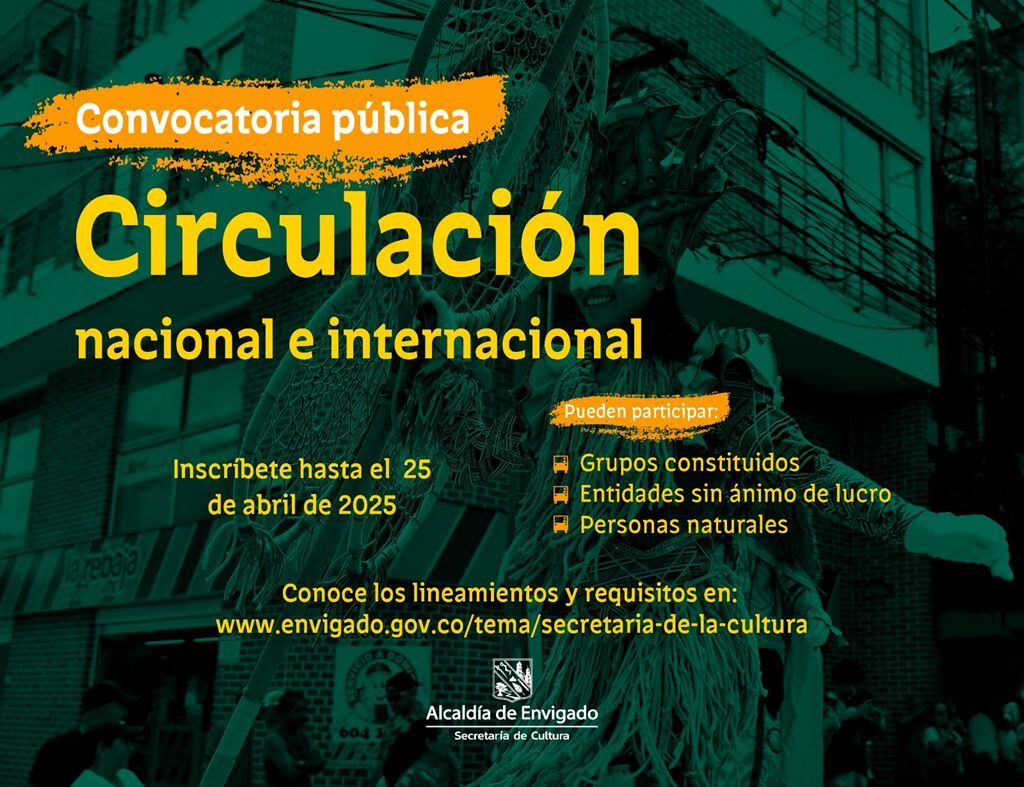 Convocatoria para los artistas del municipio de Envigado. Foto: alcaldía de Envigado.