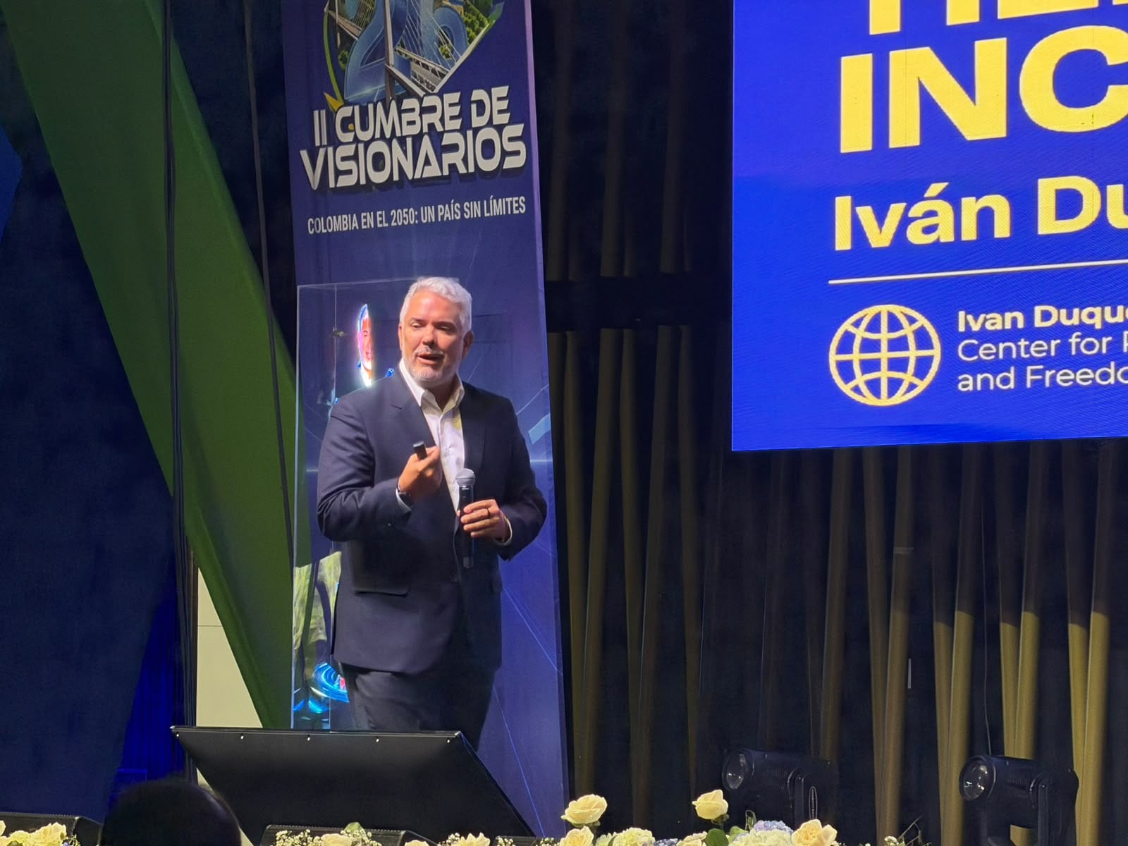 Expresidente Iván Duque en Bucaramanga. Foto: Caracol Radio