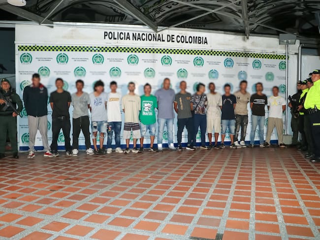 16 capturados en operación contra el microtráfico. Foto: Policía Metropolitana de Pereira.