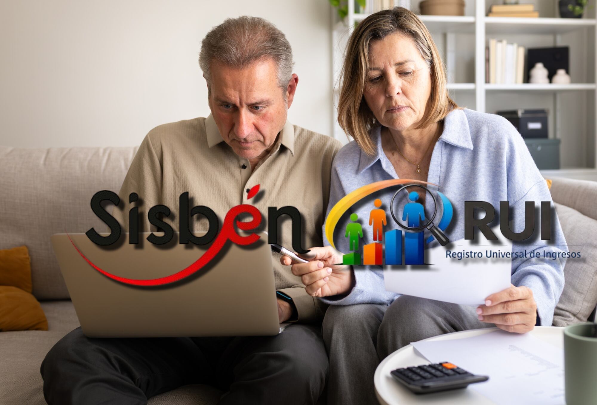 Imagen de referencia y logos del Sisbén y RUI. Fotos: Getty Images / Sisbén / RUI