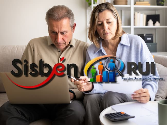 Imagen de referencia y logos del Sisbén y RUI. Fotos: Getty Images / Sisbén / RUI