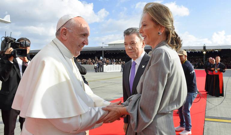 Llegada del papa Francisco a Colombia