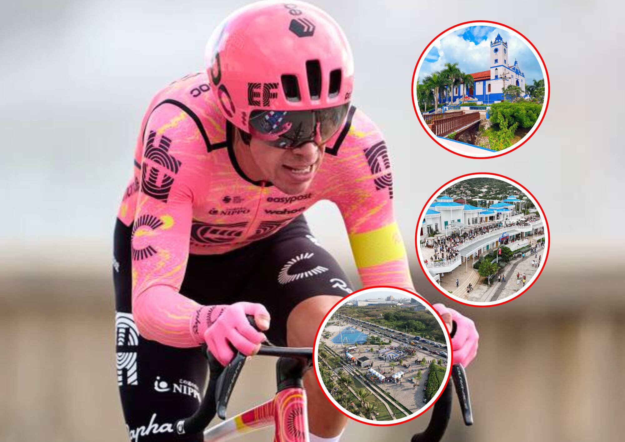 Rigoberto Urán y puntos de referencia de municipios del Atlántico.