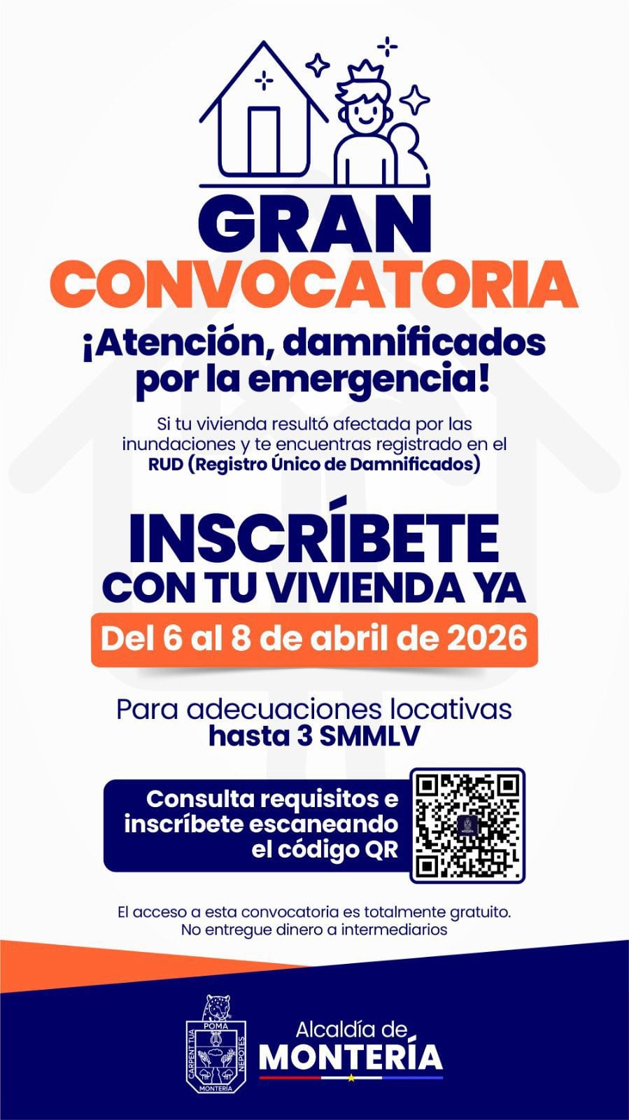 Convocatoria realizada por la Alcaldía de Montería.
