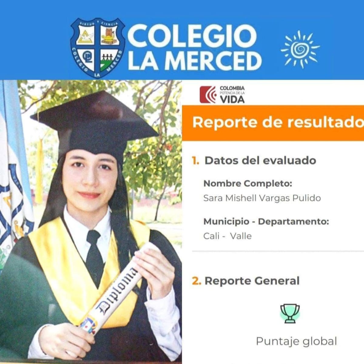Jamundí: Sara Mishel Vargas logró puntaje perfecto en el Icfes