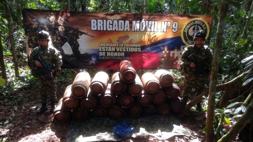 Destruyen más de 700 minas antipersonal de las disidencias de las Farc. Foto: Cortesía Ejército Nacional