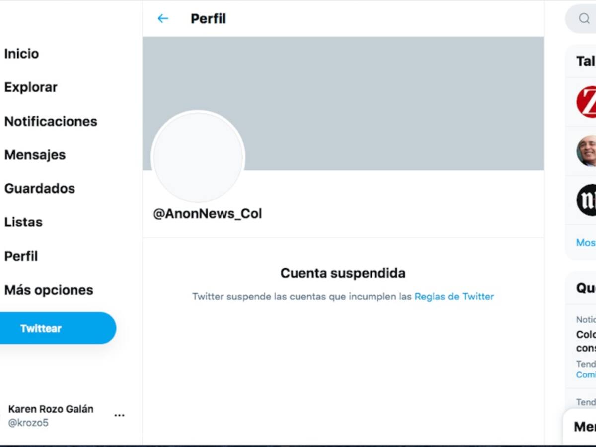 Twitter suspendió cuentas de Anonymous Colombia por infringir sus políticas