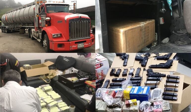 Dineros incautados en dos tractomulas y dineros con armamento en caletas en apartamentos de Cúcuta