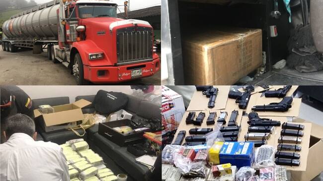 Dineros incautados en dos tractomulas y dineros con armamento en caletas en apartamentos de Cúcuta