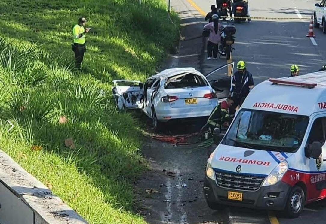 Tres personas murieron en trágico accidente de tránsito en San Jerónimo. Foto: cortesía.