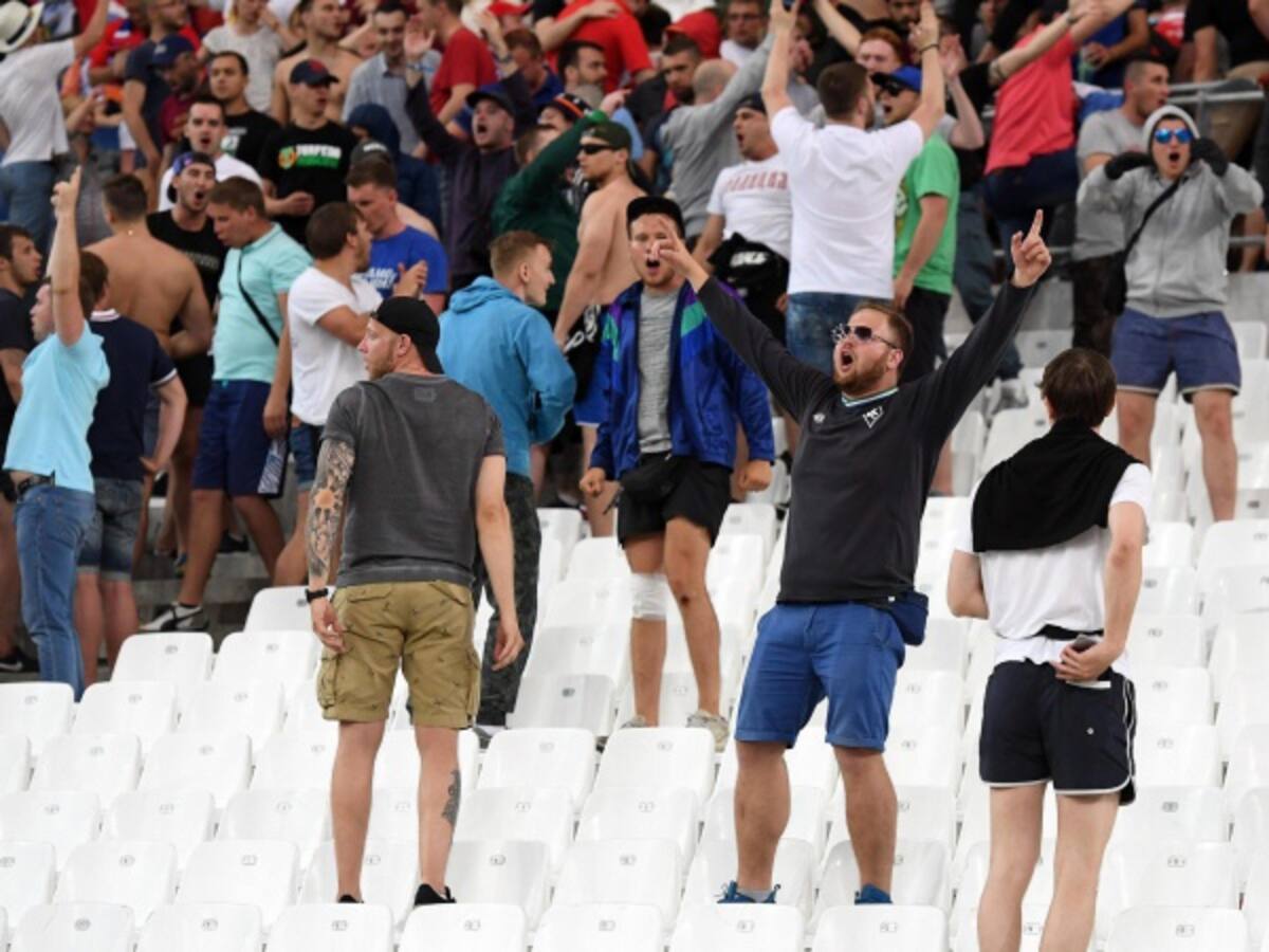 Hooligan ruso graba con una GoPro pelea con aficionados ingleses en Francia