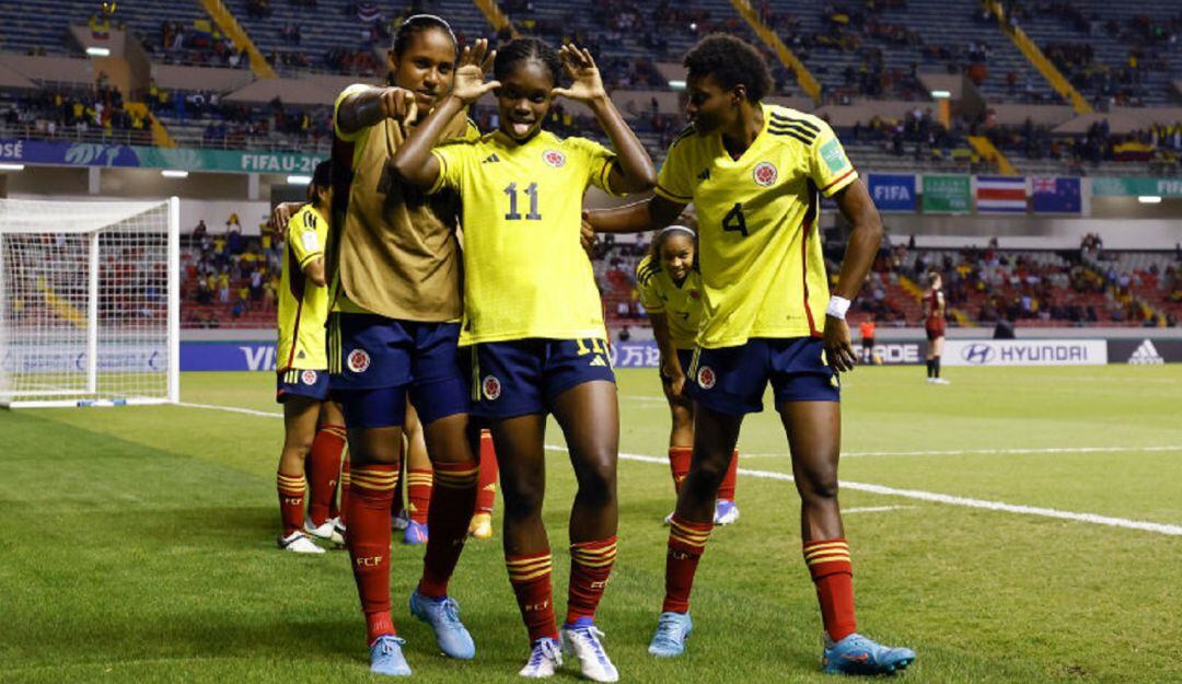 Linda Caicedo celebra su segundo gol ante Nueva Zelanda en el Mundial sub-20