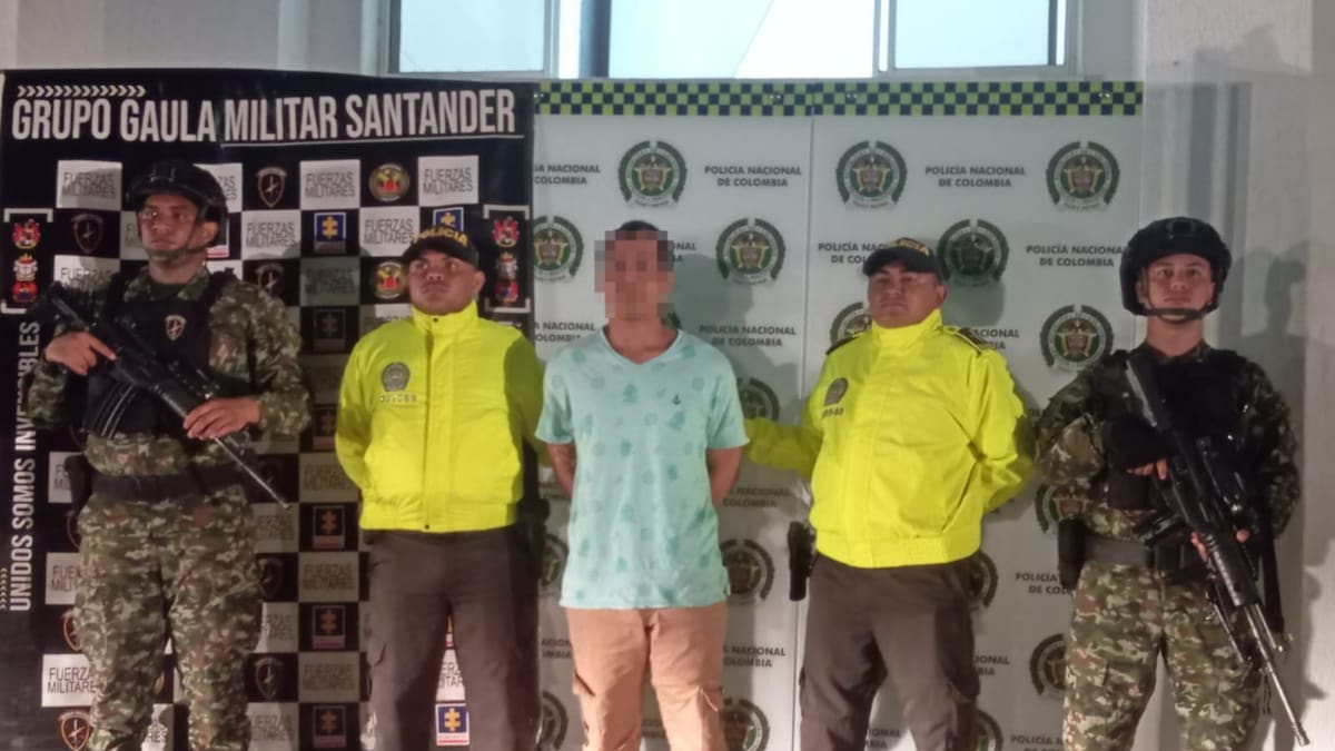 Capturan presunto integrante del Clan del Golfo, por cometer graves delitos en Santander