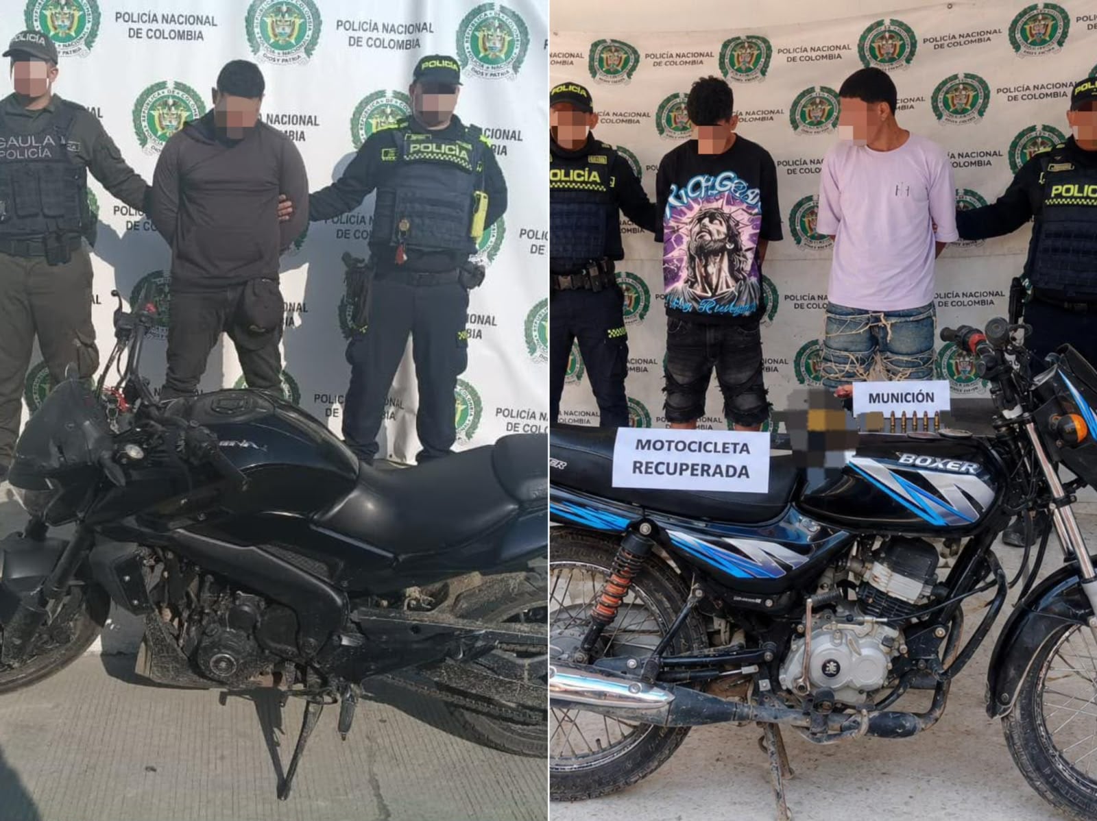 Capturan a tres personas por intimidaciones y quema de una tractomula durante paro armado. Foto: Policía Metropolitana