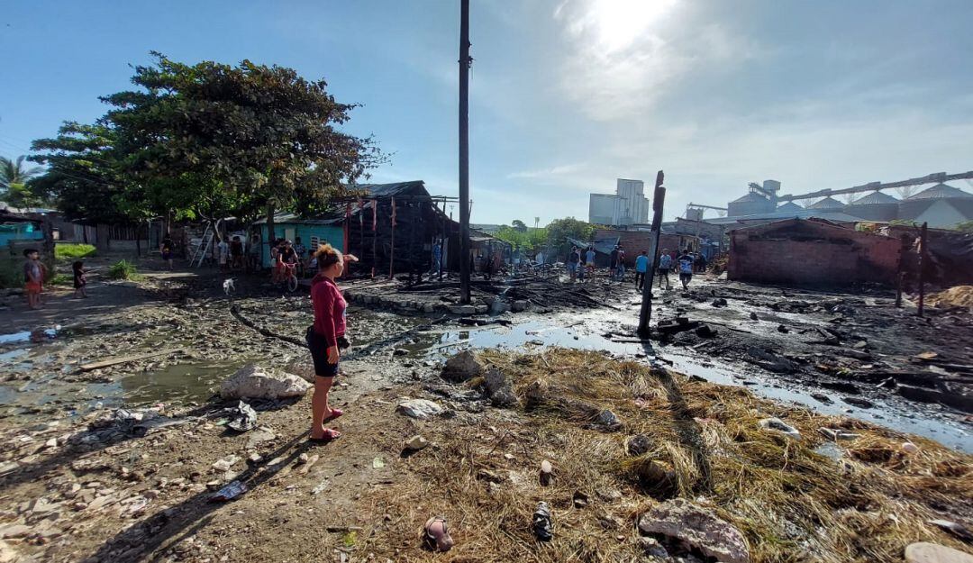 Así quedó el lugar tras la emergencia 