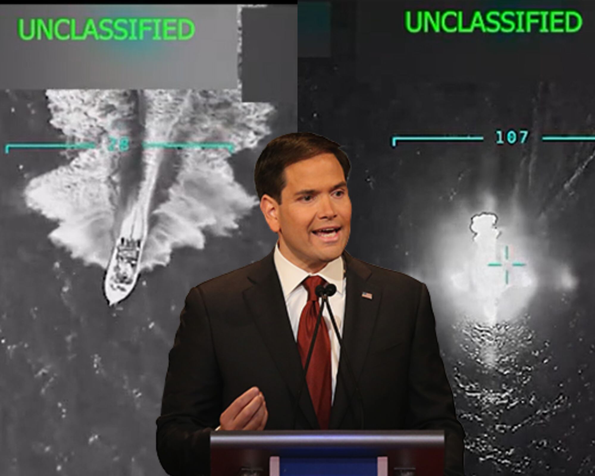 De acuerdo con el Secretario de Estado, Marco Rubio, la droga se dirigía hacia Trinidad y Tobago o algún otro país de la región, para finalmente llegar a los Estados Unidos y Europa, y advirtió que con el despliegue de los ocho buques de guerra, Estados Unidos usará todo su poder para combatir y erradicar a los cárteles de la droga.
(Foto:  Caracol Radio / Cortesía )