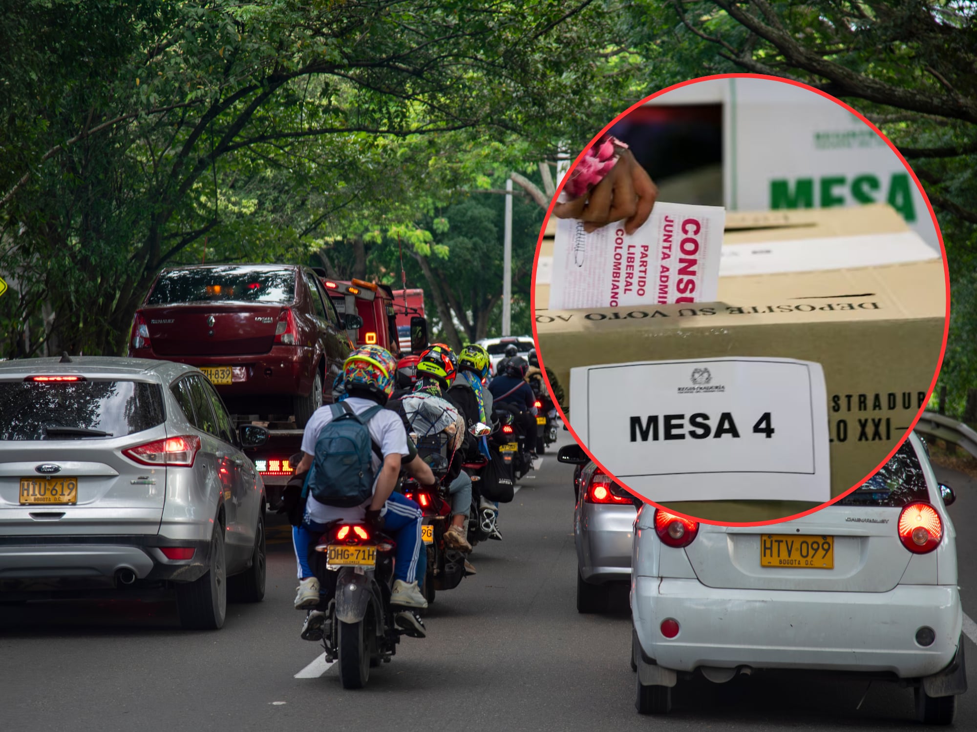 Trafico y elecciones. Fotos: Getty Images.