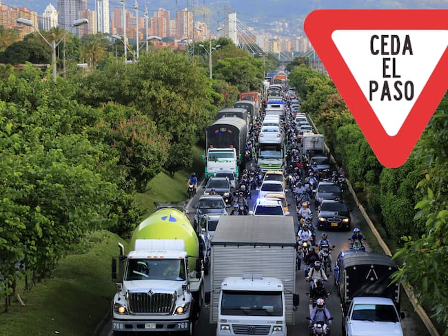 Imagen de referencia. Carretera en Colombia: Getty Images / Señal SR-02: Página web.