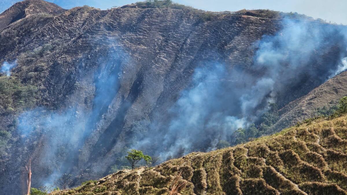 Continúan incendios forestales en el Huila, dos aún están activos en zona de Aipe