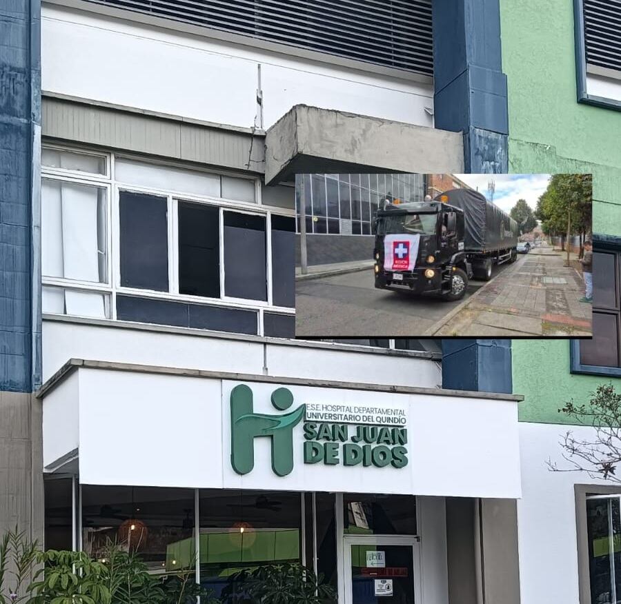 Dos pisos del hospital San Juan de Dios no se pueden usar por afectación debido al terremoto. Foto: Adrián Trejos/ gobernación del Quindío