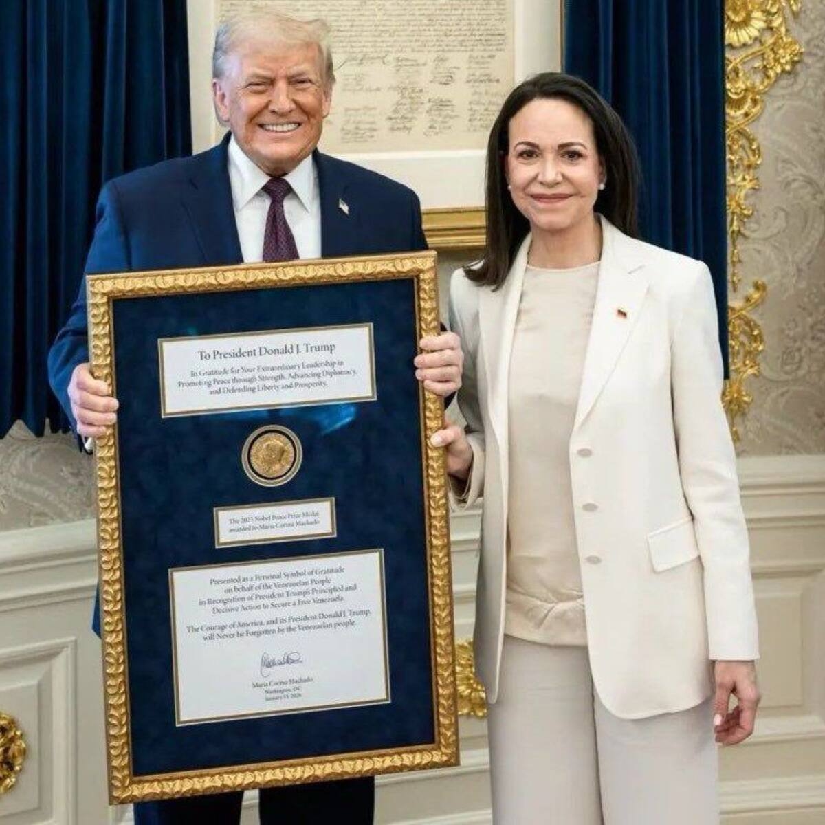 Trump: me encantaría involucrar a María Corina Machado en el futuro de Venezuela