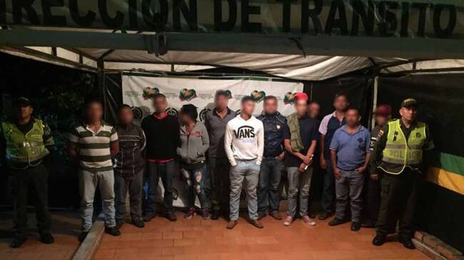 Extranjeros aprendidos por la policía metropolitana de Cúcuta