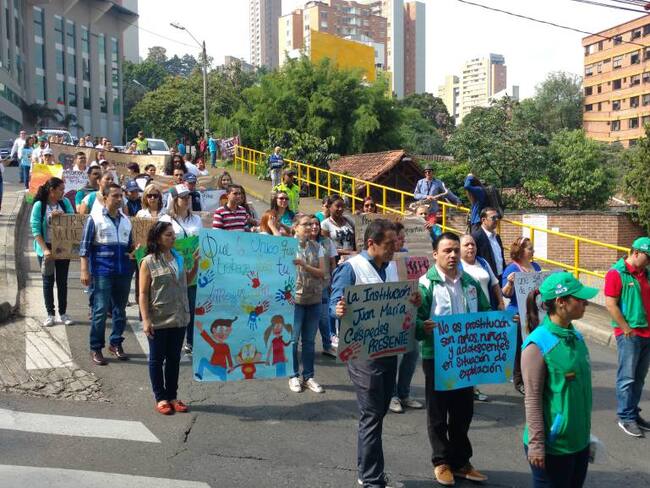 Marcha en contra de la explotación laboral infantil en Medellín