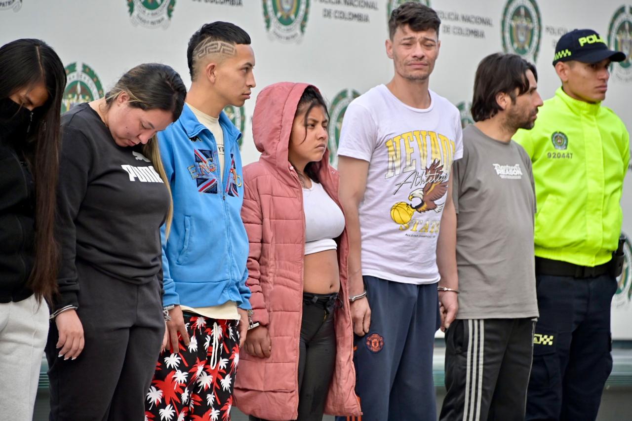 Integrantes de banda ‘Los Pinos’ en Bogotá. Foto: Policía Metropolitana de Bogotá