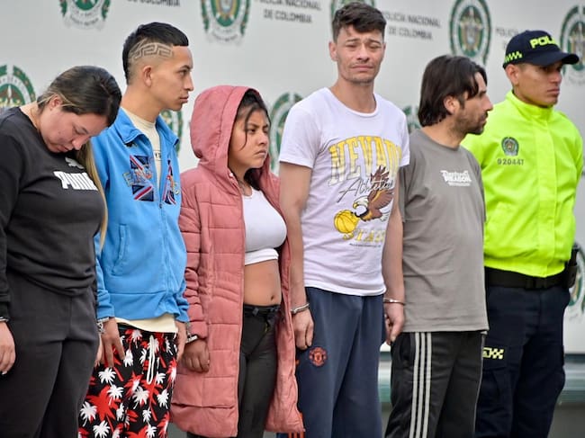 Integrantes de banda ‘Los Pinos’ en Bogotá. Foto: Policía Metropolitana de Bogotá
