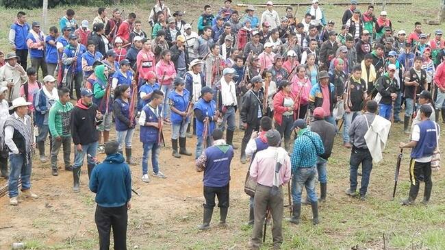 Protesta indígena en Cauca. Foto: Colprensa