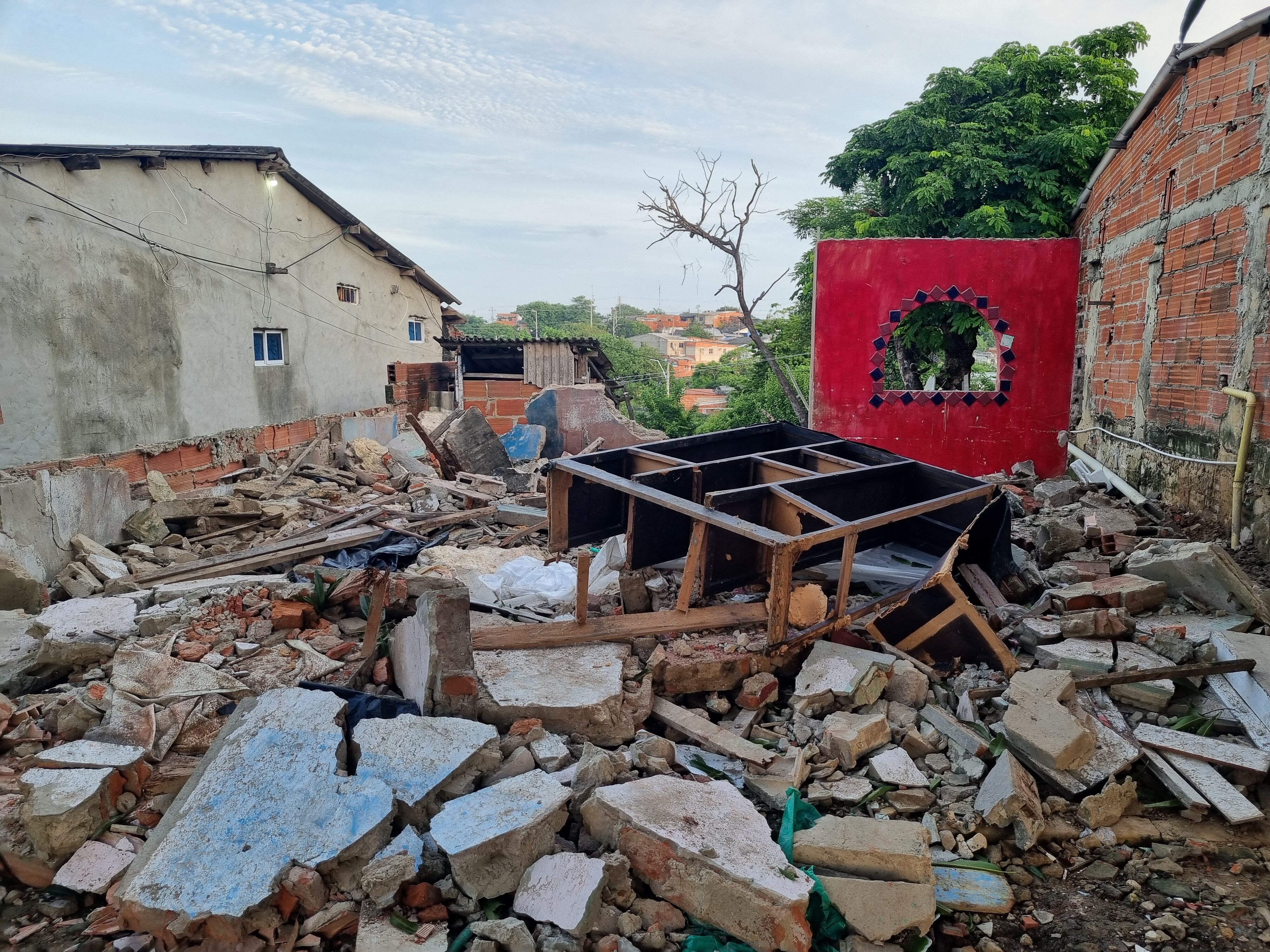 Vivienda que colapsó en el barrio La Sierrita, de Barranquilla