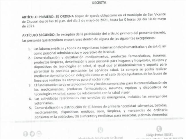 Municipio de Santander entró en confinamiento total por 7 días