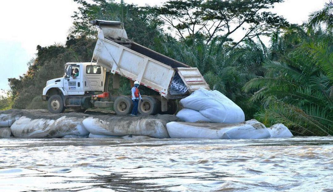 Pese a dificultades climáticas e incremento del nivel del río Cauca avanza la obra de mitigación y reducción del riesgo en La Mojana