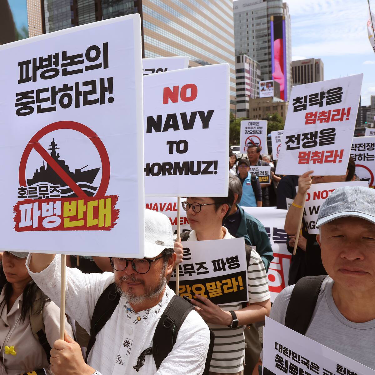 Protestas en Corea del Sur ante posible despliegue de sus tropas en el Estrecho de Ormuz
