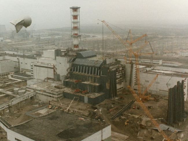 Vista de la energía nuclear de Chernobyl después de la explosión del 26 de abril de 1986 en Chernobyl: Ucrania.