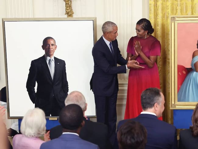 Revelan los retratos oficiales de los Obama que se colgarán en la Casa Blanca Foto: Getty