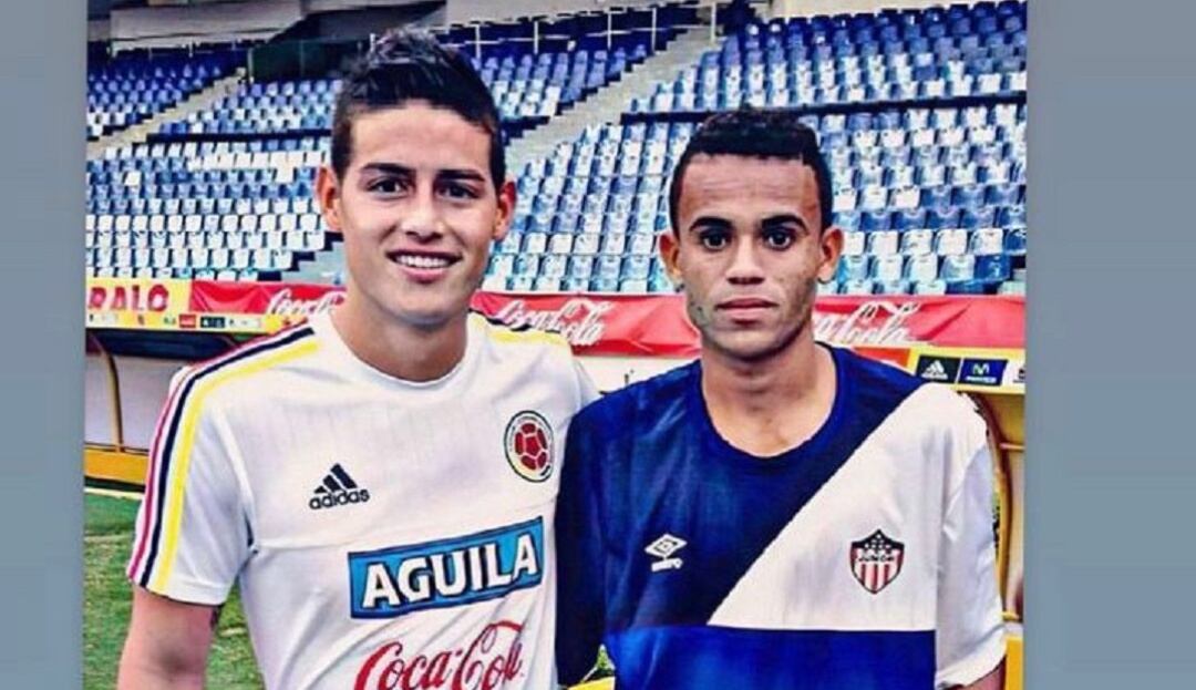 James y Díaz compartieron un entrenamiento en las Eliminatorias a Rusia 2018 en el estadio Metropolitano.