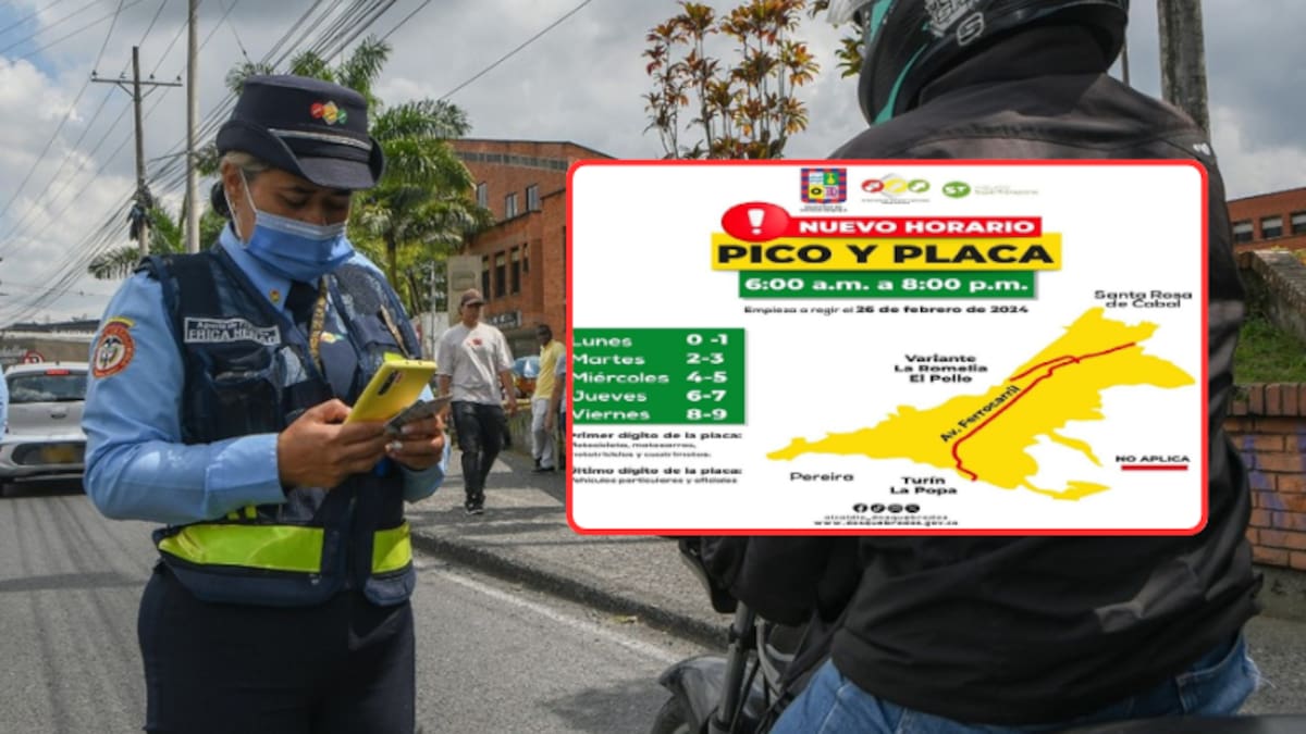 ¿Dónde no se aplica el pico y placa en Dosquebradas? Vías principales excluidas