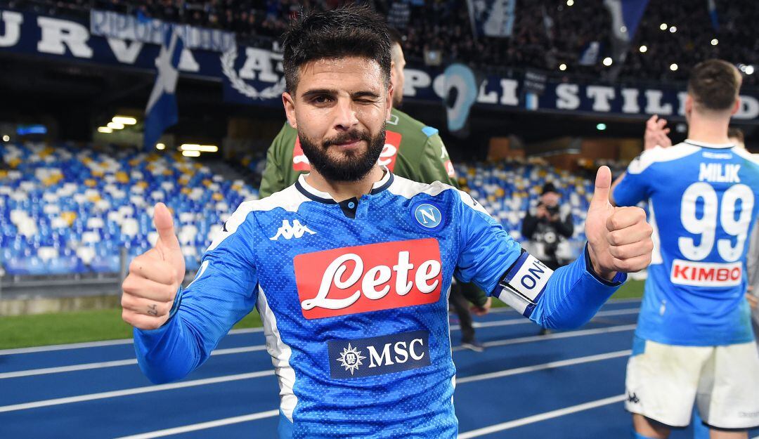 El italiano Lorenzo Insigne tras su anotación contra la Juventus
