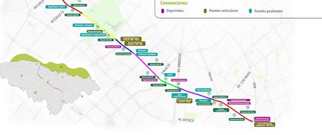 Mapa estaciones TransMilenio Av. 68. Foto: IDU.
