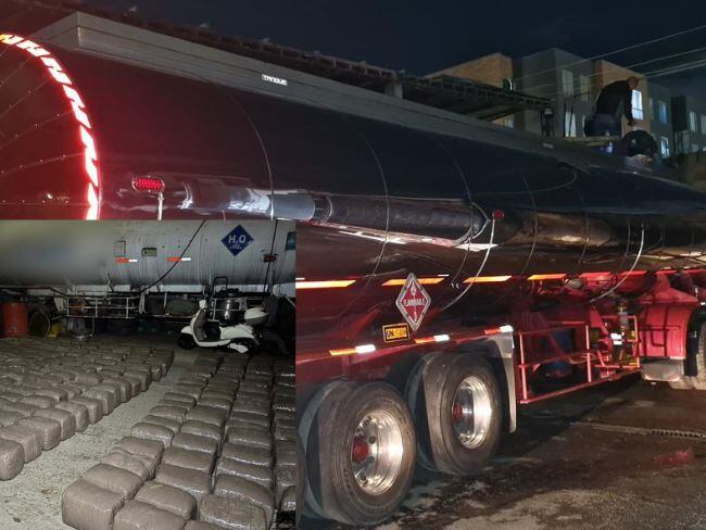 Fue incautado cargamento de marihuana que ingresó a Bogotá oculto en tractocamión cisterna.