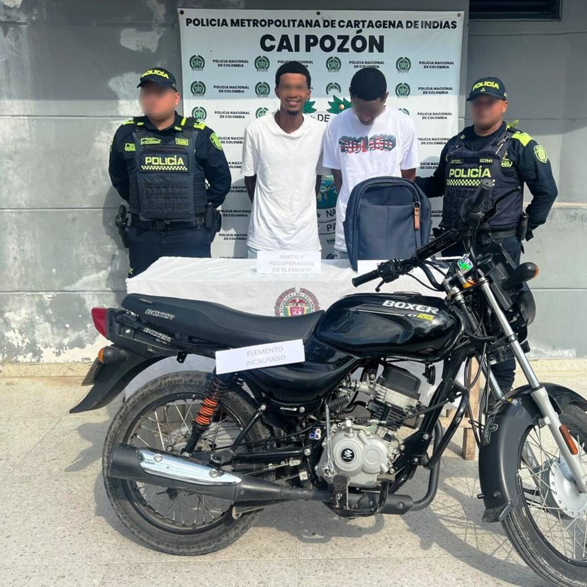 En el Pozón, capturados ‘El Lagar’ y ‘el Coco’ por el hurto de un bolso y un celular
